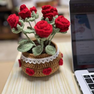 Crocheted Rose Bouquet Decoration