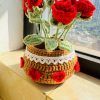 Handmade Crocheted Rose Bouquet Decoration