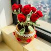 Handmade Crocheted Rose Bouquet Decoration