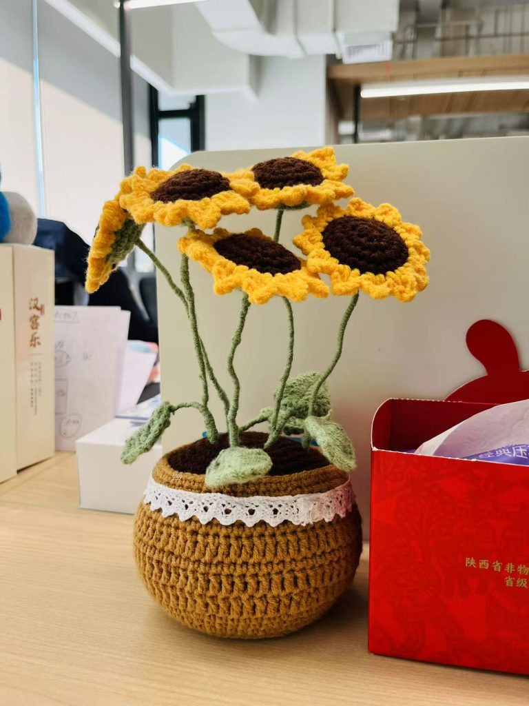 Handmade Crocheted Sunflower Decoration